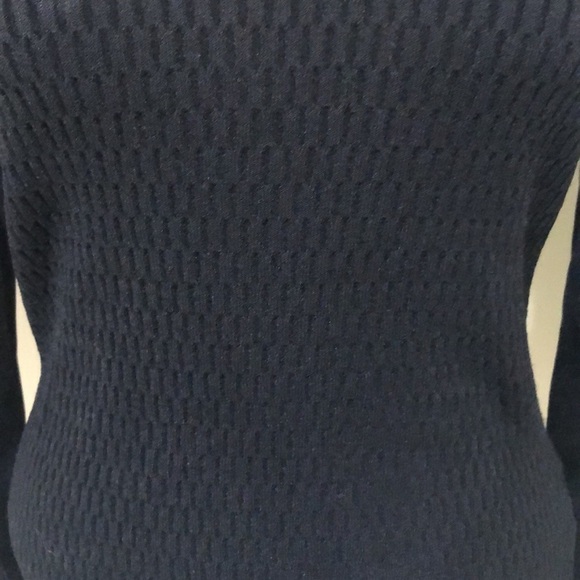 Milly Sweater Size XL Black Cutout Turtleneck Textured Knit Pullover - Picture 4 of 10
